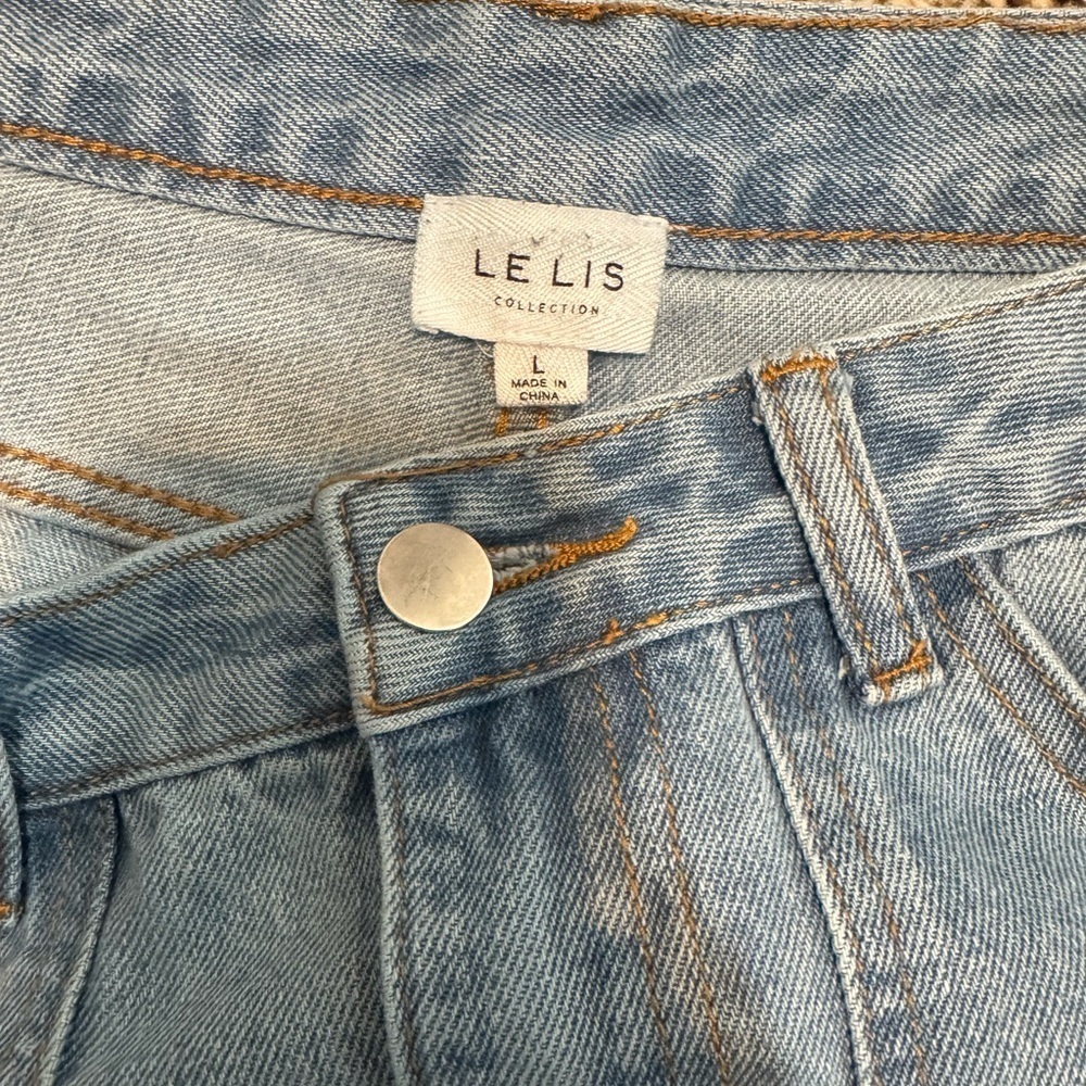 Le Lis High Waisted Wide Leg Cuffed Jeans - Picture 5 of 5